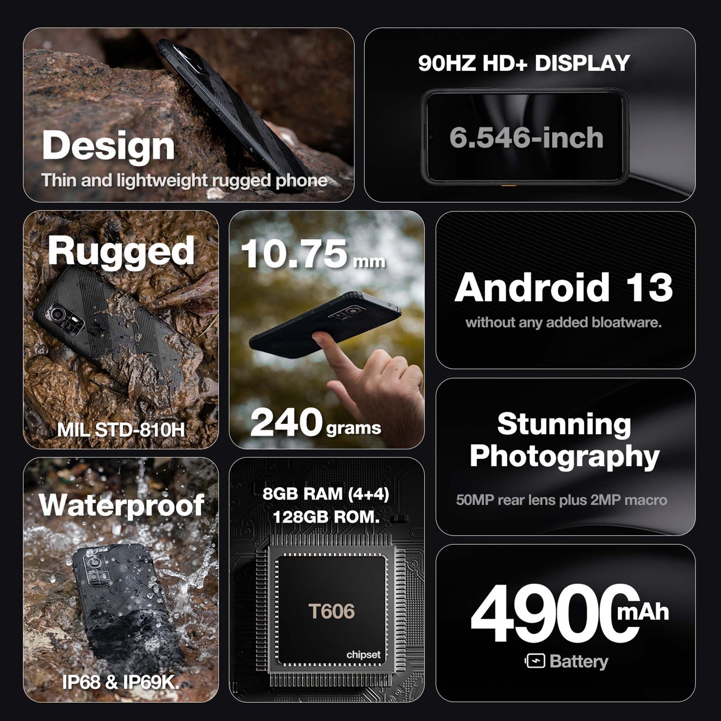 AGM H6 Lite Rugged 4G VoLTE - Black