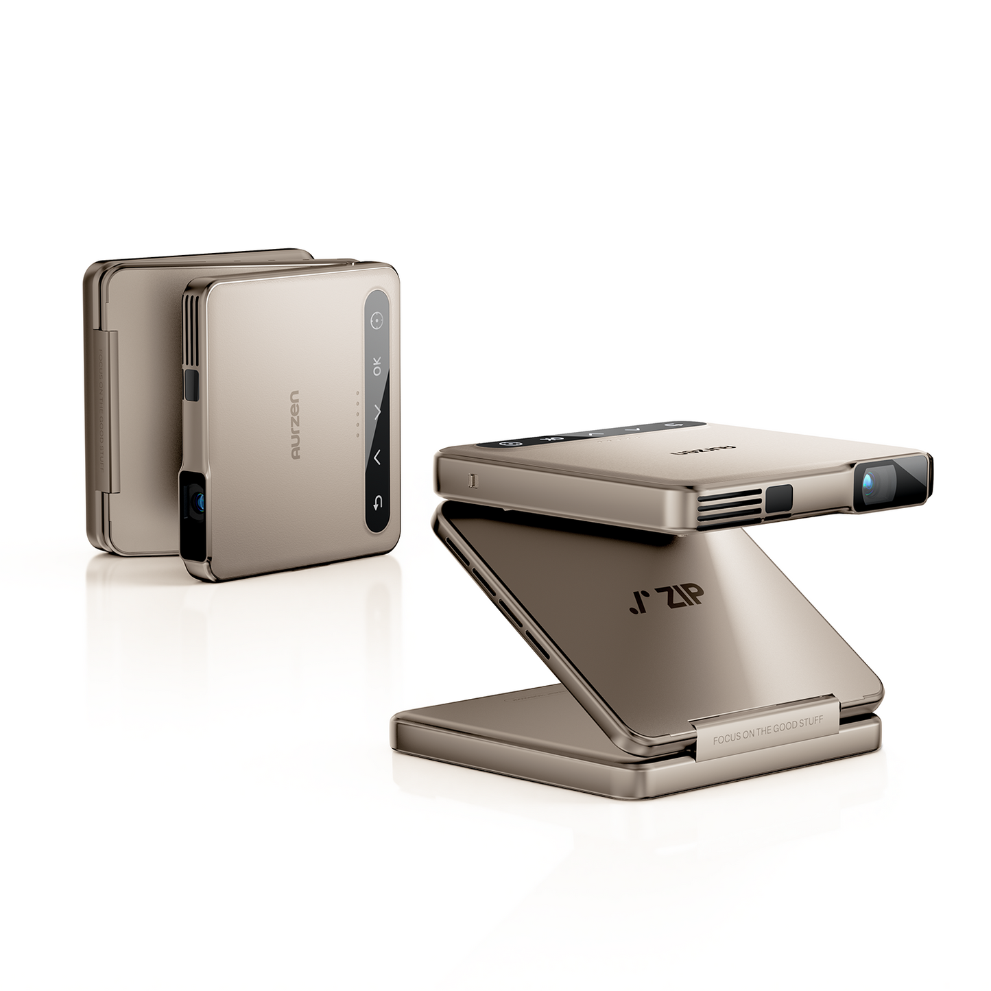 Aurzen ZIP Tri-Fold Portable Projector Gold