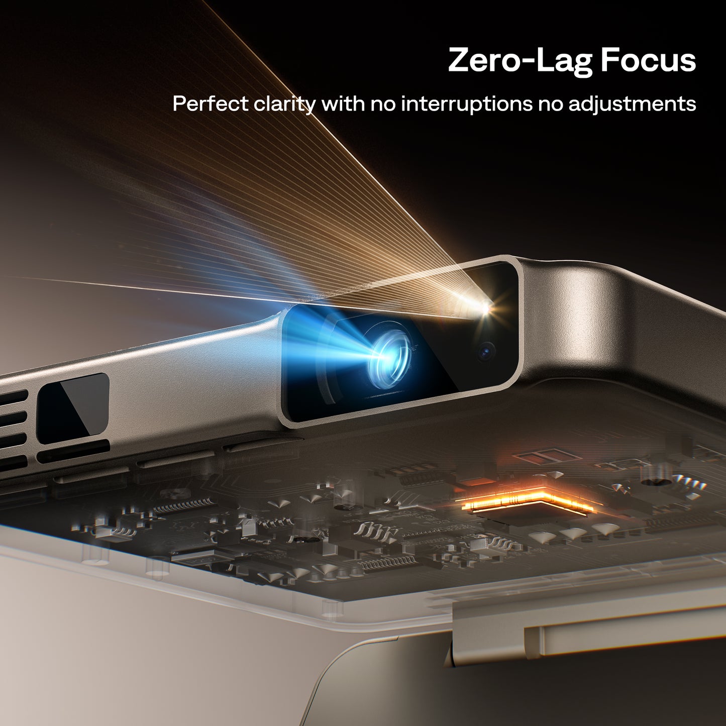 Aurzen ZIP Tri-Fold Portable Projector Grey