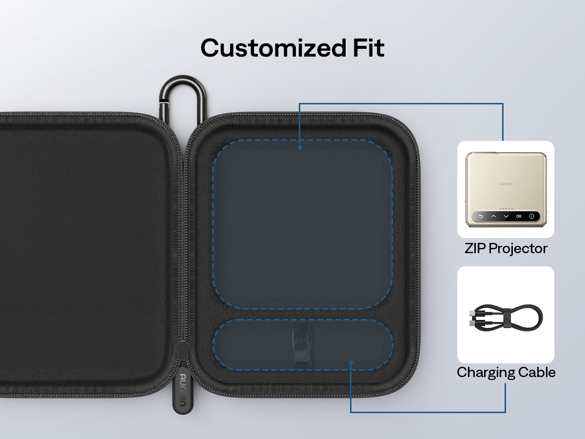 Aurzen CasePlay Case for ZIP Tri-Fold Portable Projector