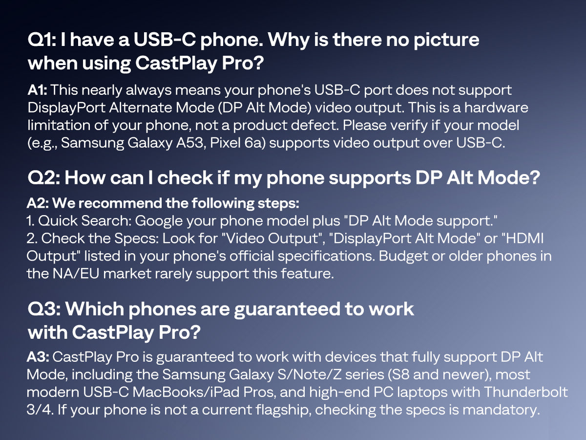 Aurzen CastPlay Pro Wireless USB-C Dongle for ZIP Projector
